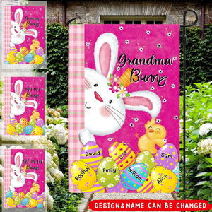Personalized Cute Easter Bunny Grandma Little Egg Kids Flag