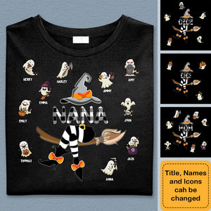 Halloween Personalized Mimi And Kids Witch T-Shirt