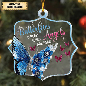 Personalized Memorial Gift When Angels Are Near Acrylic Ornament