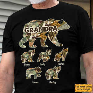 Personalized Gift For Grandpa For Papa Bear T-Shirt
