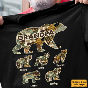 Personalized Gift For Grandpa For Papa Bear T-Shirt