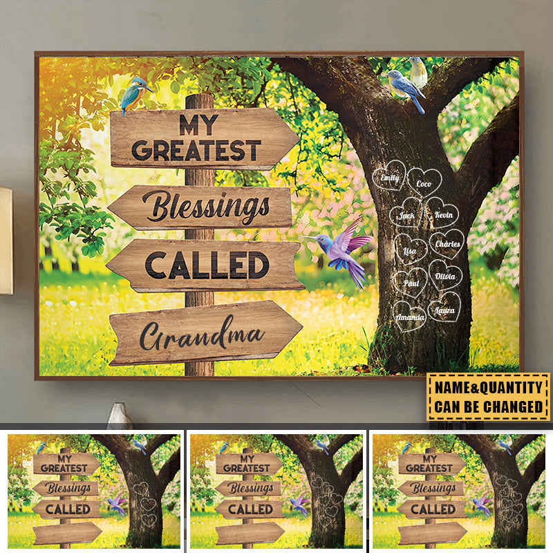 Personalized Grandma - My Greatest Blessings Called Grandma  Canvas Prints