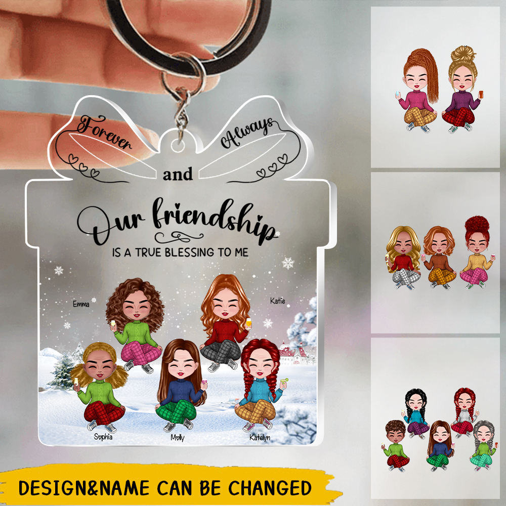 Besties - Our Friendship is a True Blessing to me - Personalized Transparent Acrylic Keychain
