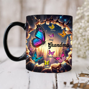 Personalized Hole In A Wall Grandma With Butterfly Kids Mug
