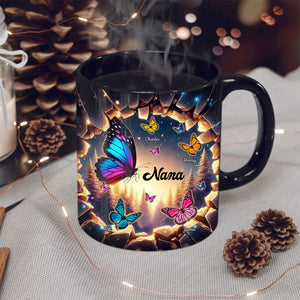 Personalized Hole In A Wall Grandma With Butterfly Kids Mug