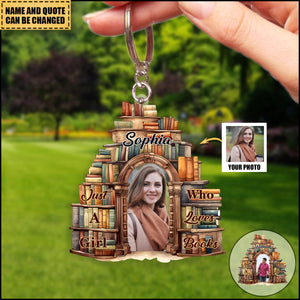 Personalized Custom photo Acrylic Keychain For Who Loves Books