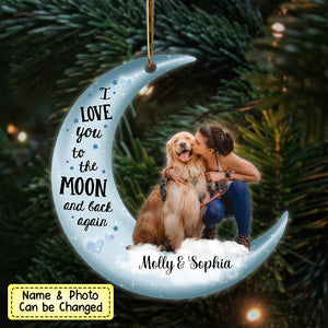 Personalized I love you to the moon and back again Family/Friends Photo Ornament