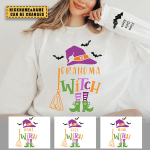 Grandma Witch Halloween Personalized Sweatshirt
