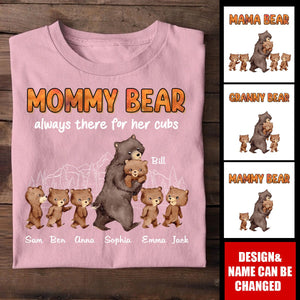 Personalized Mama Bear Always There For Her Cubs Pure cotton T-shirt