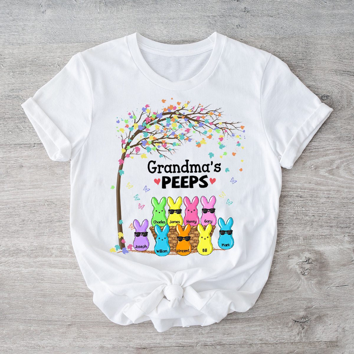 Personalized Grandma Bunny Easter Pure cotton T-shirt