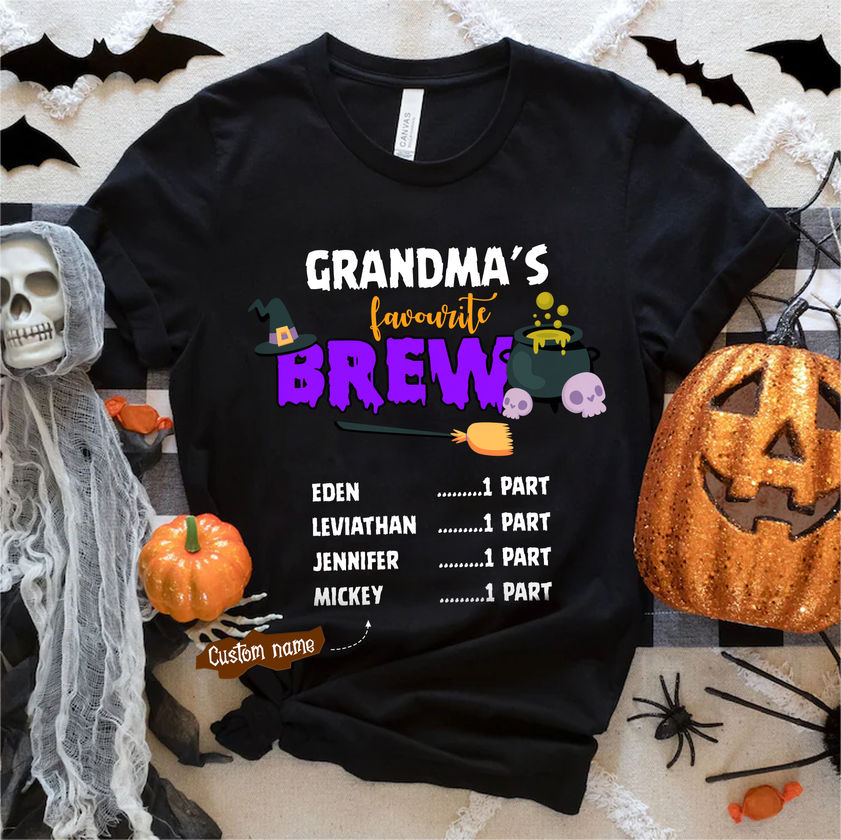 Halloween Personalized Grandma's Favorite Brew T-Shirt