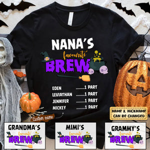 Halloween Personalized Grandma's Favorite Brew T-Shirt