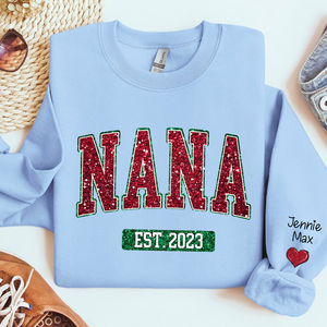 Glitter Grandma Mom Kids EST Year Personalized Sweatshirt