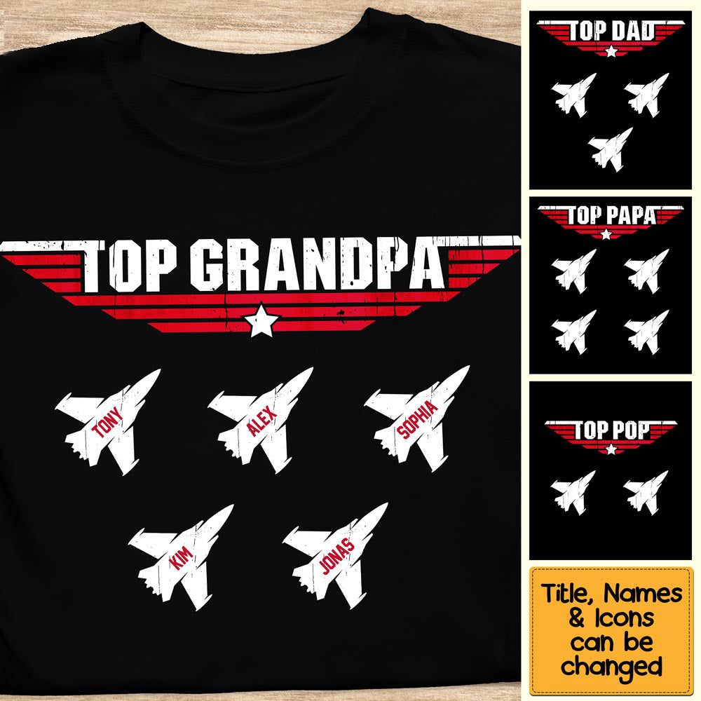 Personalized Gift Top Grandpa Father's Day T-Shirt