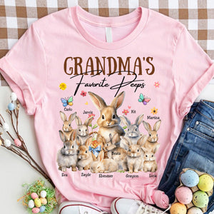 Grandma's Favorite Rabbit Easter Day Personalized Pure Cotton T-shirt