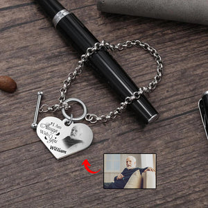 I'm Always With You -Personalized Engraved Heart Bracelet