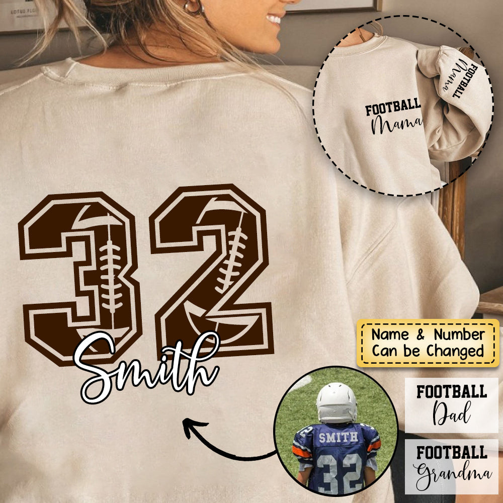 Personalized Football Name and Number Family Sweatshirt