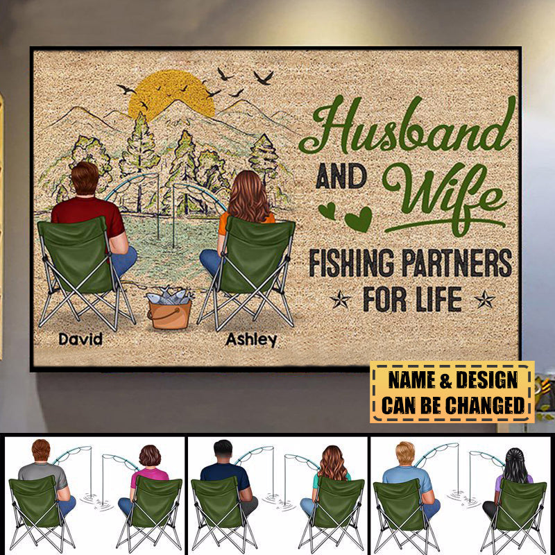 Fishing Couple Back View Personalized Poster