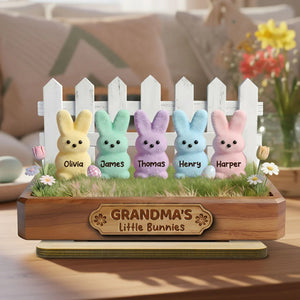 Easter Grandma Little Bunnies - Personalized Wooden Plaque - Easter Gift For Grandma