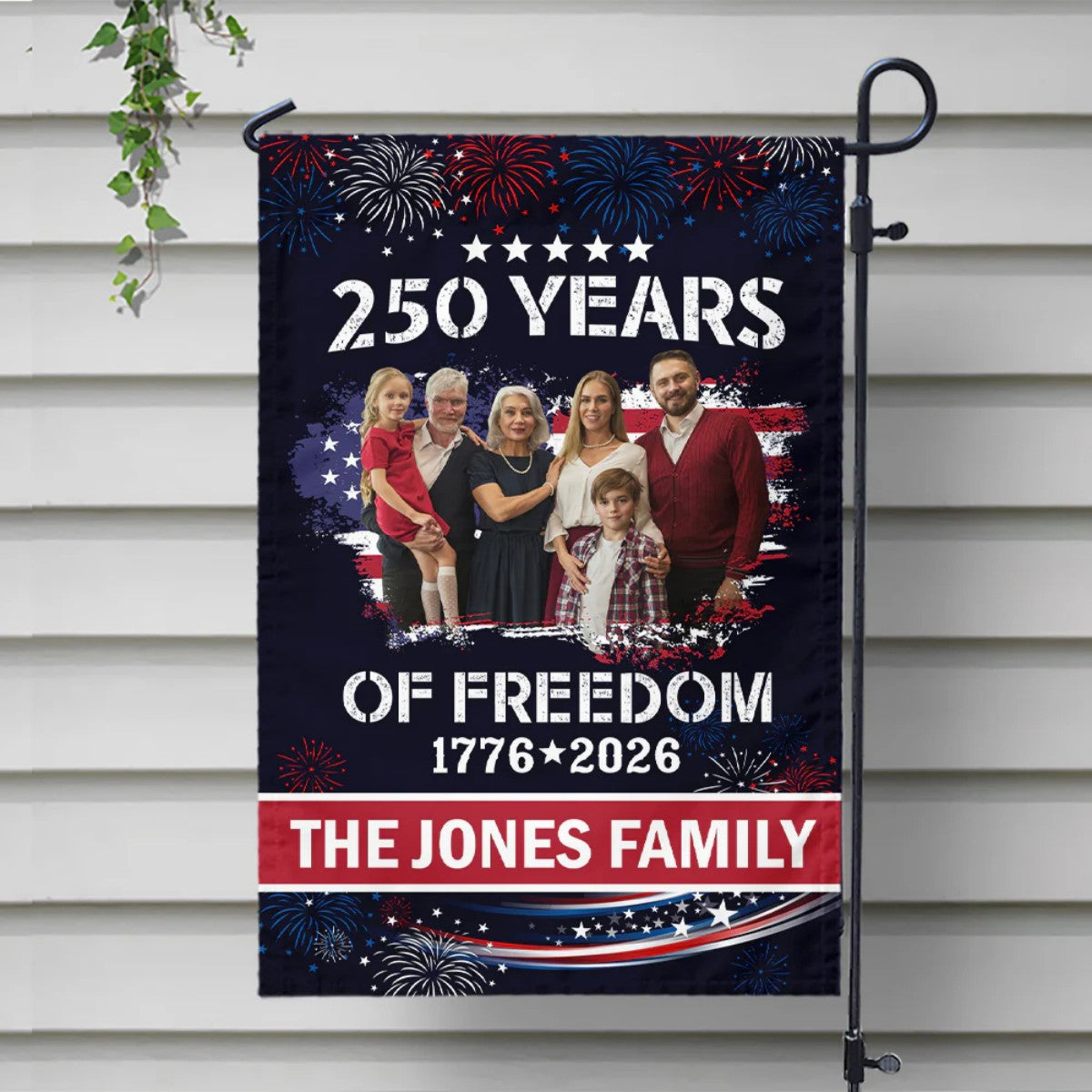 Family Photo Celebrate 250 Years of America Garden Flag