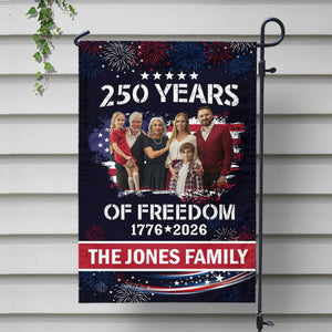 Family Photo Celebrate 250 Years of America Garden Flag