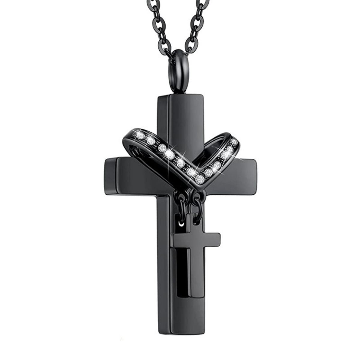 Eternal Embrace Memorial Black Urn Necklace