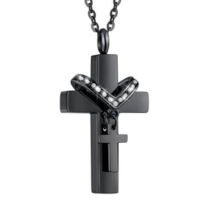 Eternal Embrace Memorial Black Urn Necklace