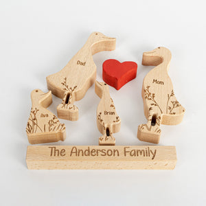 Meet Your Quirky Duck Family - Personalized Wooden Duck Family Puzzle
