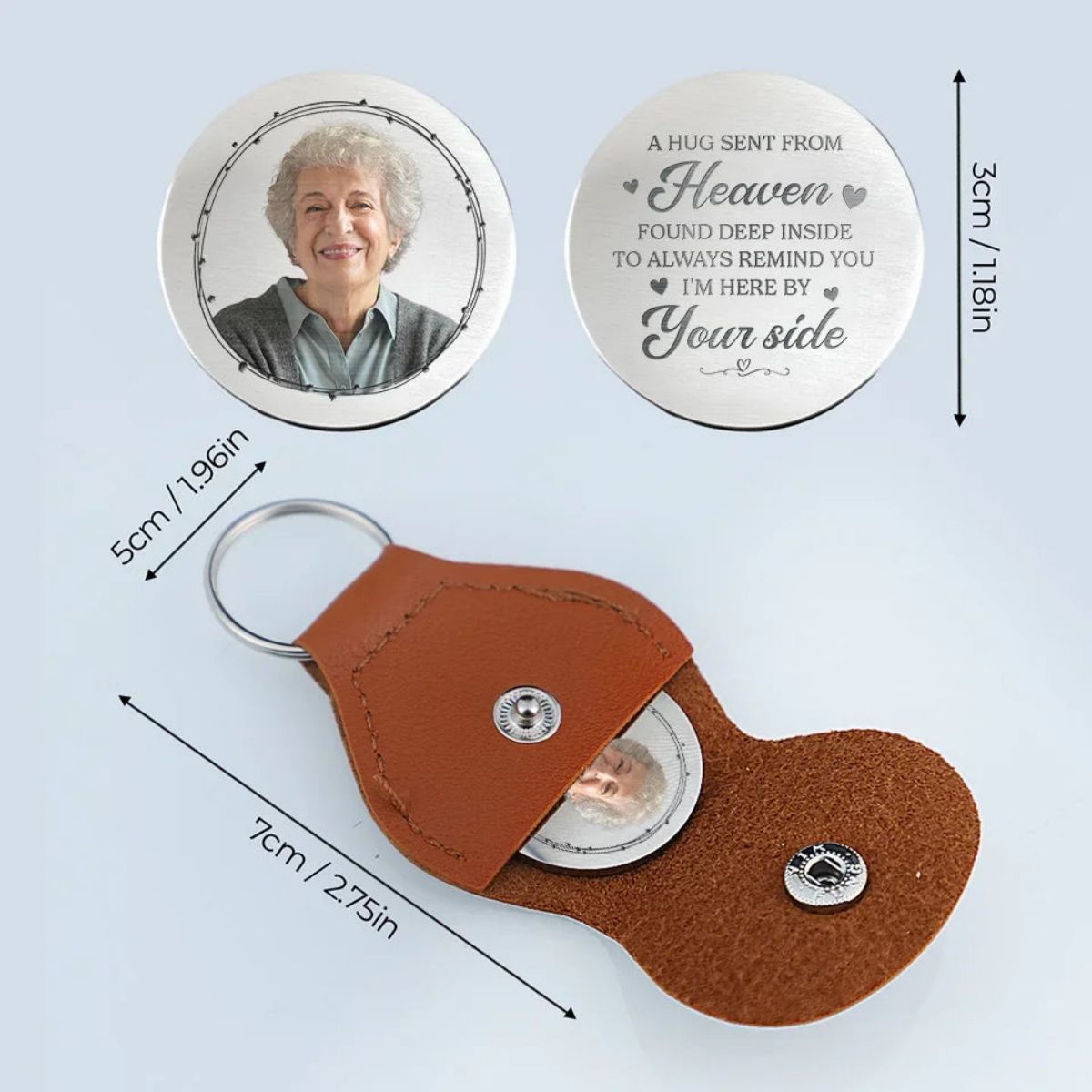 A Beautiful Soul, Forever Cherished - Memorial Personalized Custom Keychain Pocket Hug