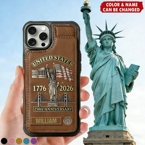 American 250th Anniversary - Personalized Flip Wallet Phone Case