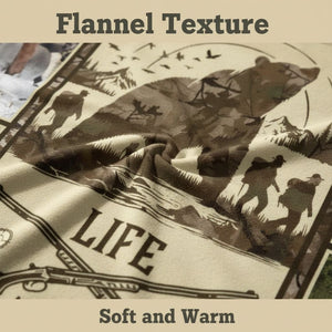 Bear Hunting Blanket For Dad, Customizable Bear Photo Collage Blanket, Hunting Gift for Husband, Hunter Gift for Boy