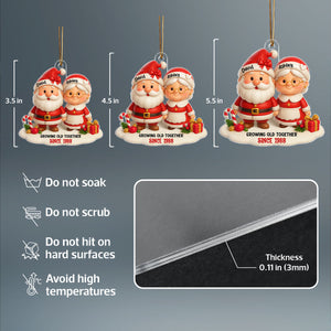 Santa Couple Growing Old Together Personalized Acrylic Ornament, Anniversary, Christmas Gift for him, Gift for her