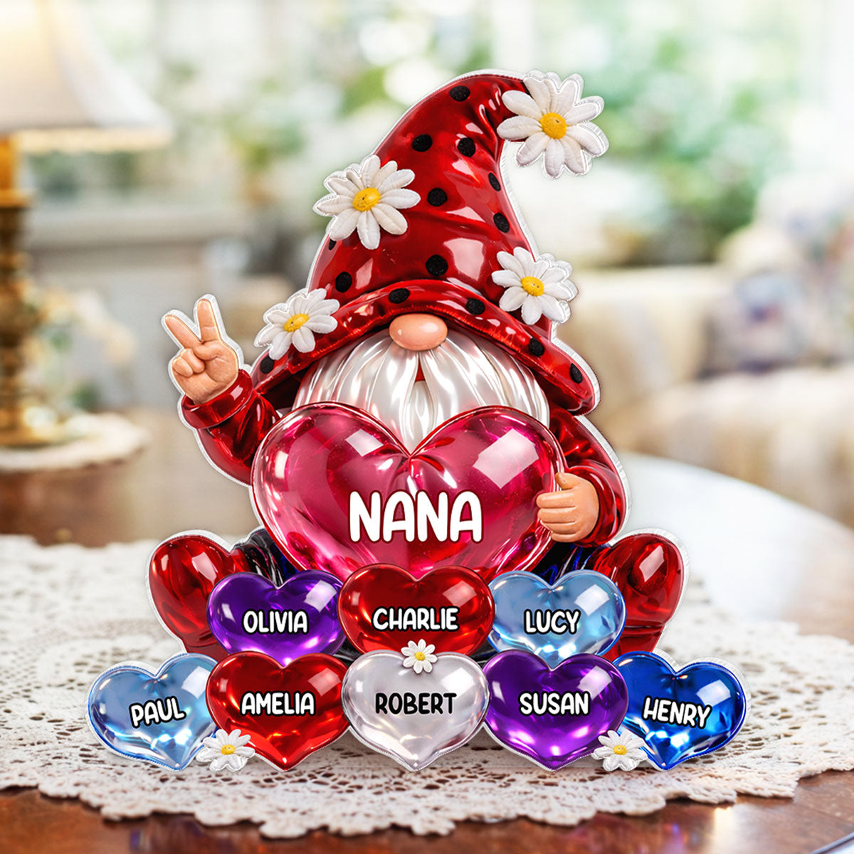 Grandma Little dwarf with Grandkids Names - Personalized Acrylic  Plaque