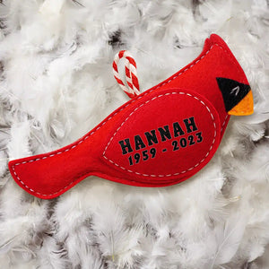 Cardinal Angels Appear I'm Always With You - Memorial Personalized Wool Felt Ornament