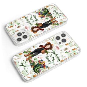 Gardening Is My Therapy - Personalized Clear Phone Case