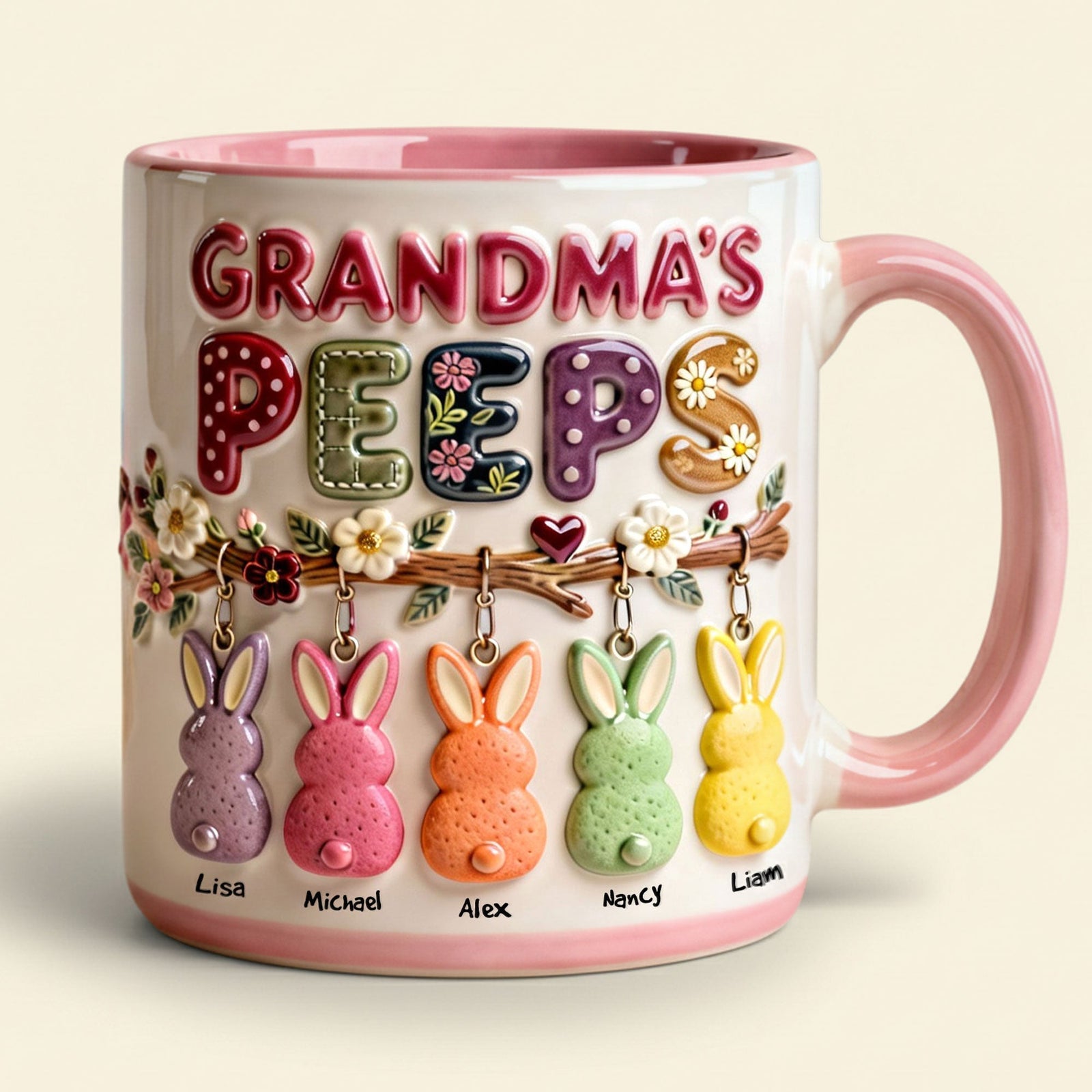 Grandma's Bunny Easter Accent Mug - Personalized Gifts For Grandma