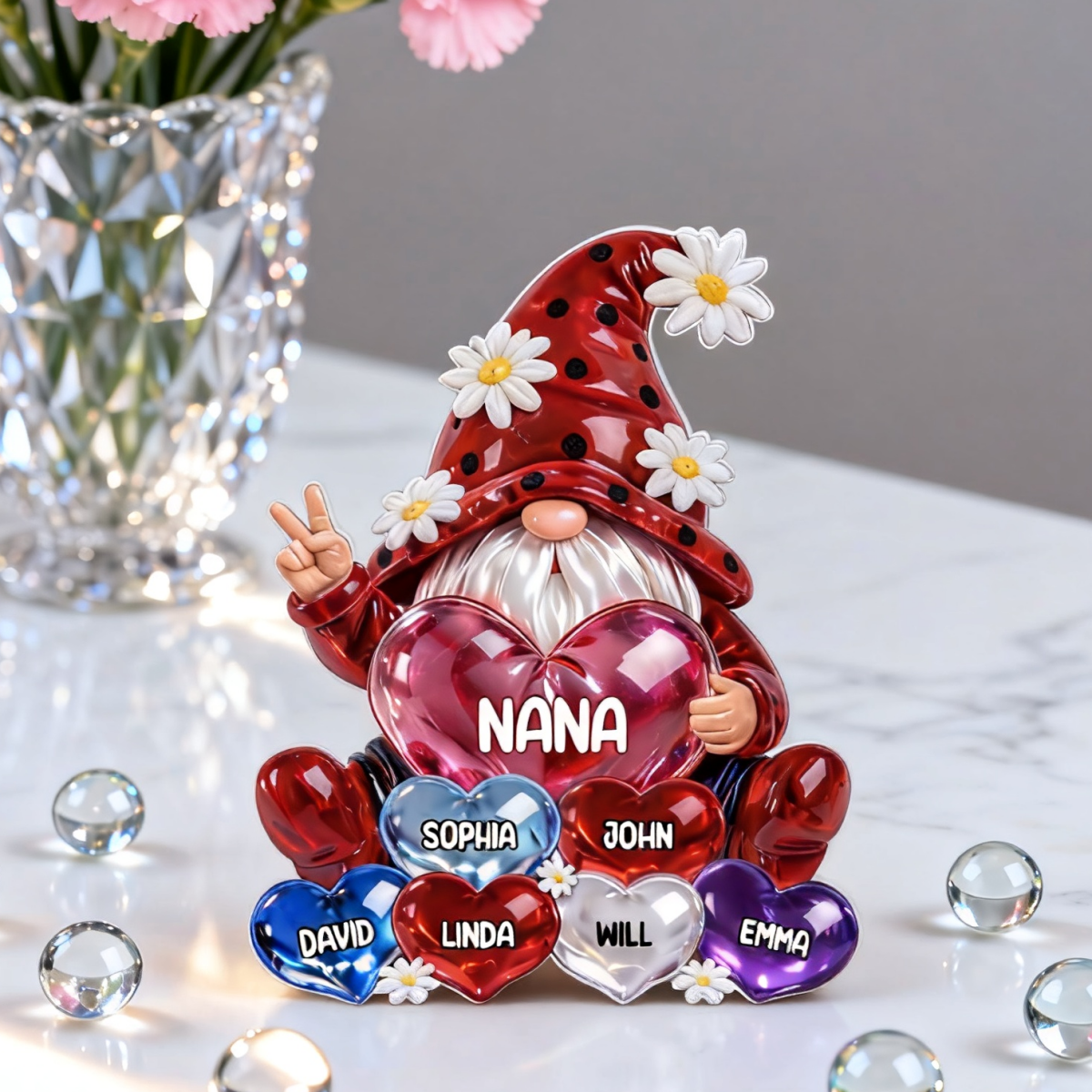 Grandma Little dwarf with Grandkids Names - Personalized Acrylic  Plaque