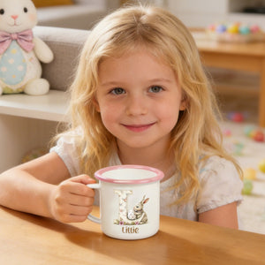 Personalized Name Bunny & Floral Alphabet Easter Mug