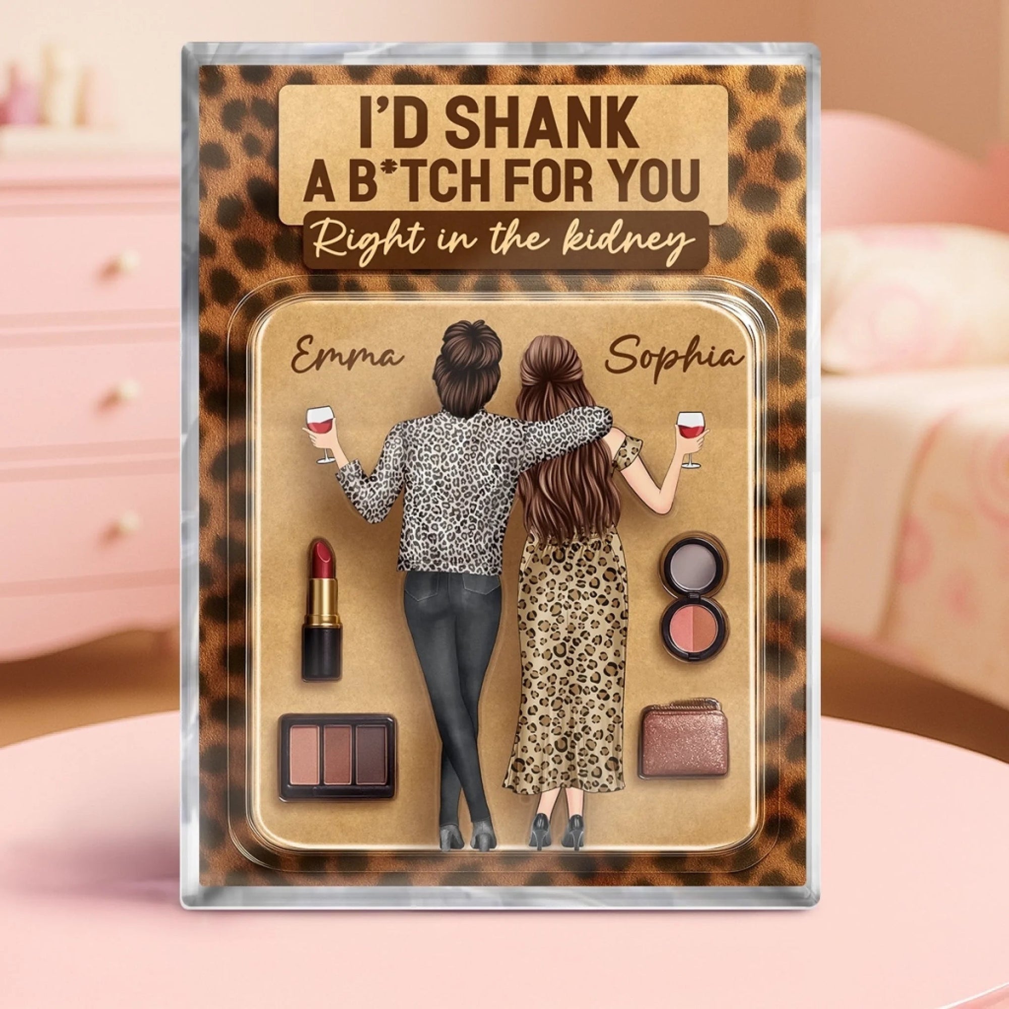 Custom Rectangle Shaped Acrylic Plaque - Personalized Best Friend Birthday Gifts