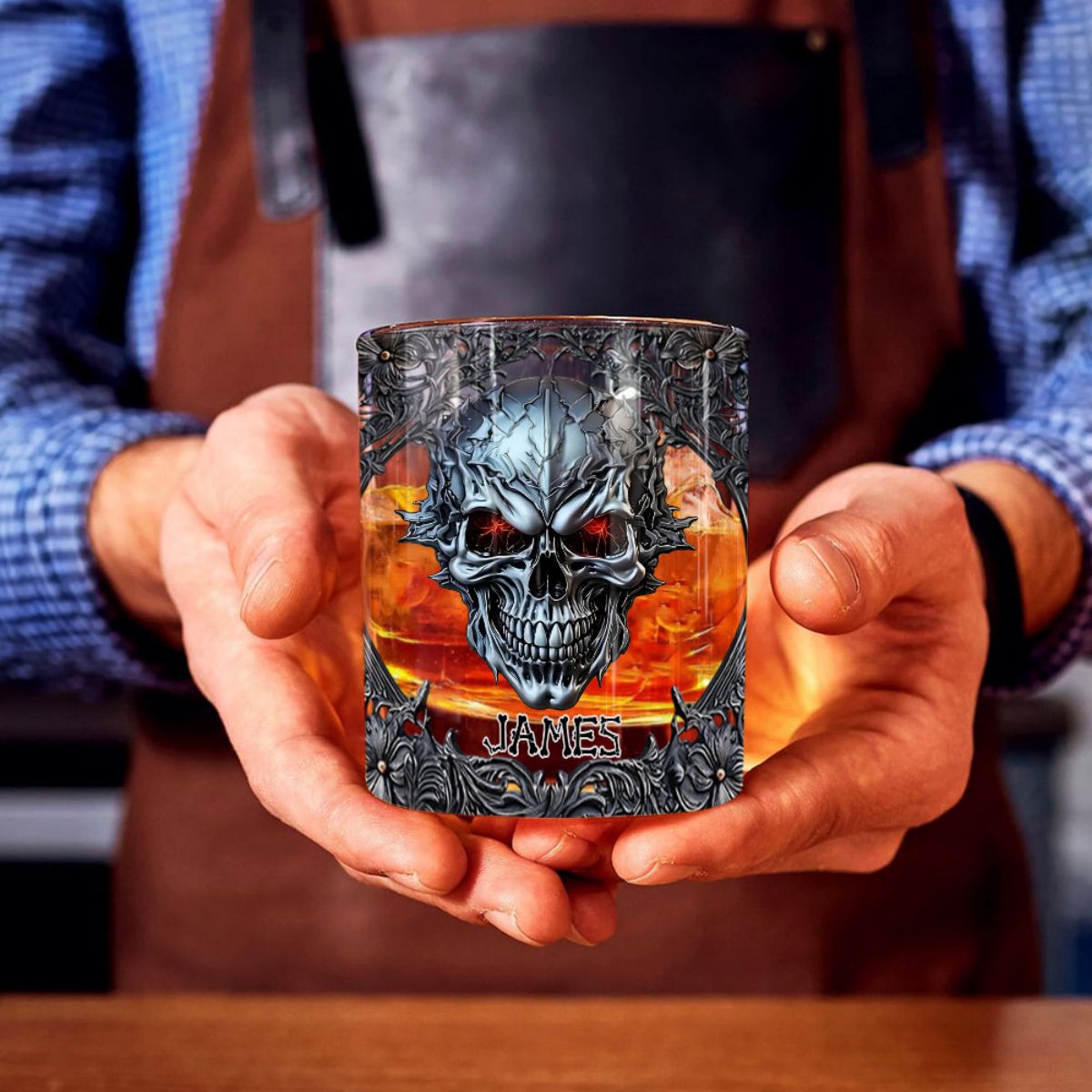 Cool Skull - Personalized Skull Whiskey Glass