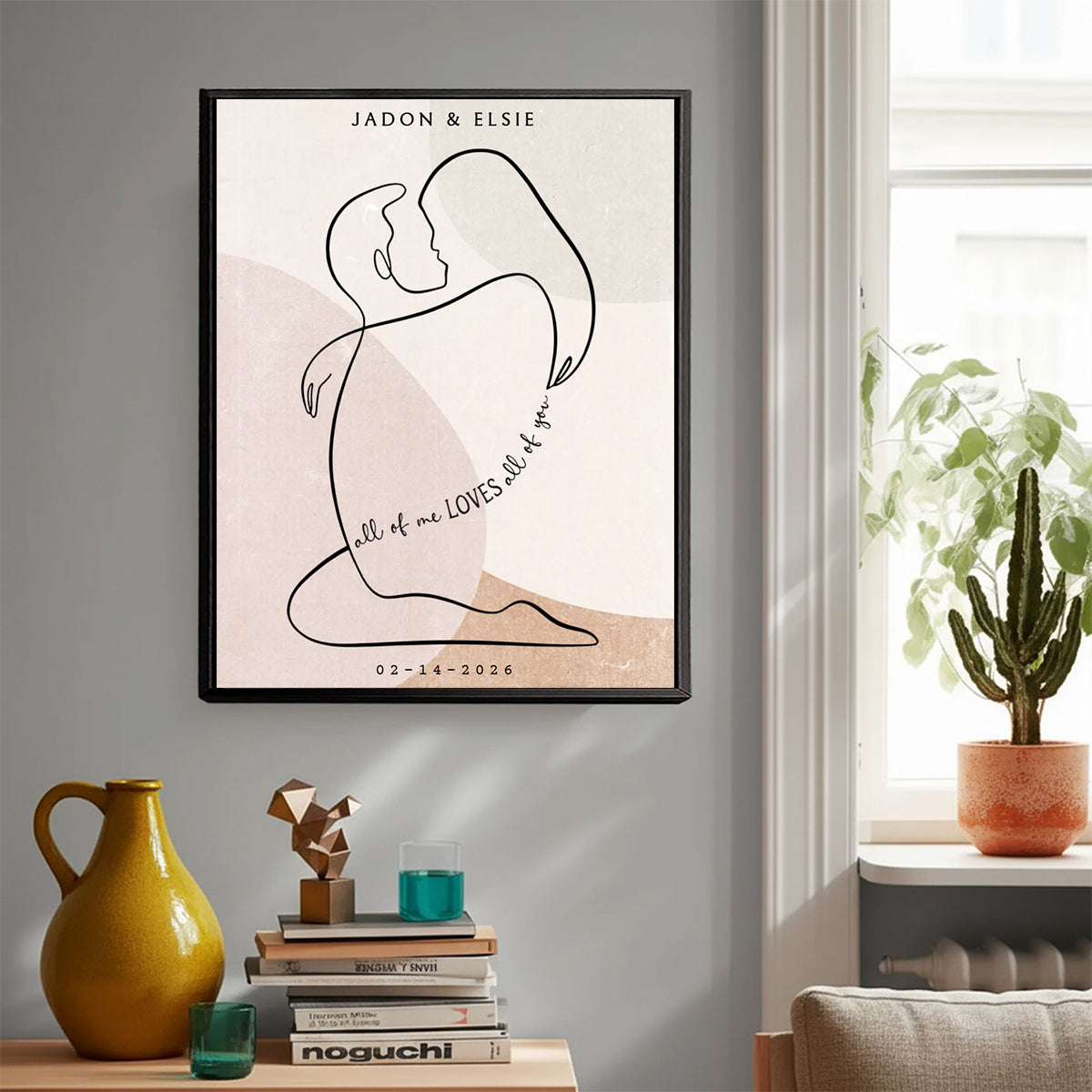 All of Me Loves All of You Bedroom Art for Above Bed Canvas Print Personalized Gift for Couples