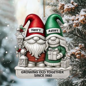 Couple Metallic Effect - Personalized Acrylic Ornament - Christmas Gift for Couple