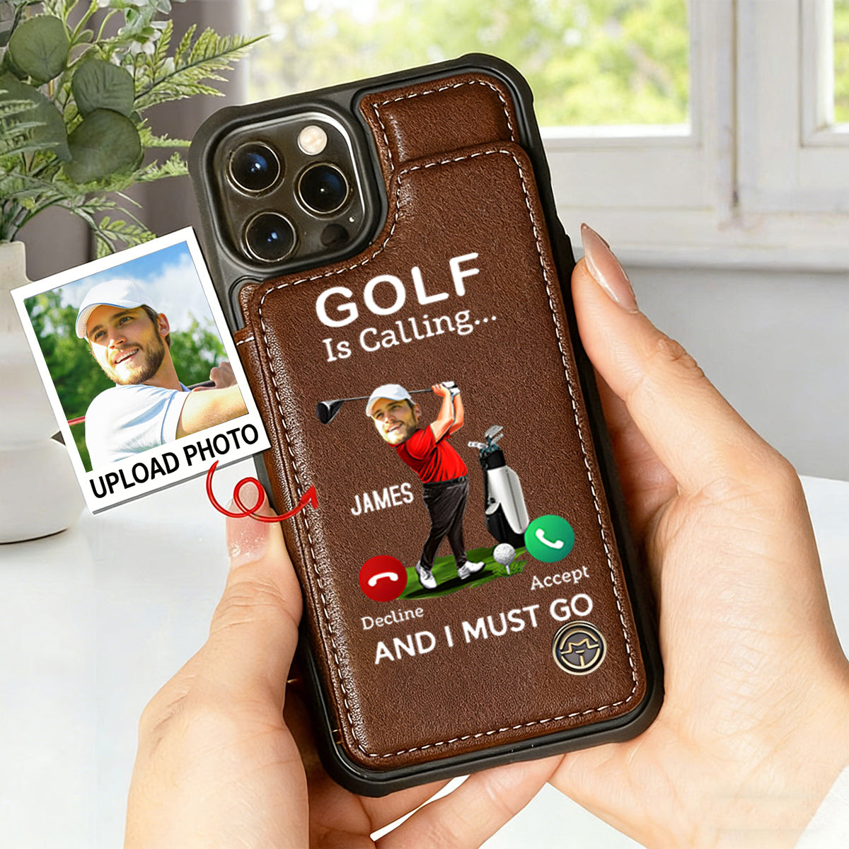 Golf Is Calling¡­ And I Must Go - Custom Photo Personalized Flip Wallet Phone Case, Gift For Golfer
