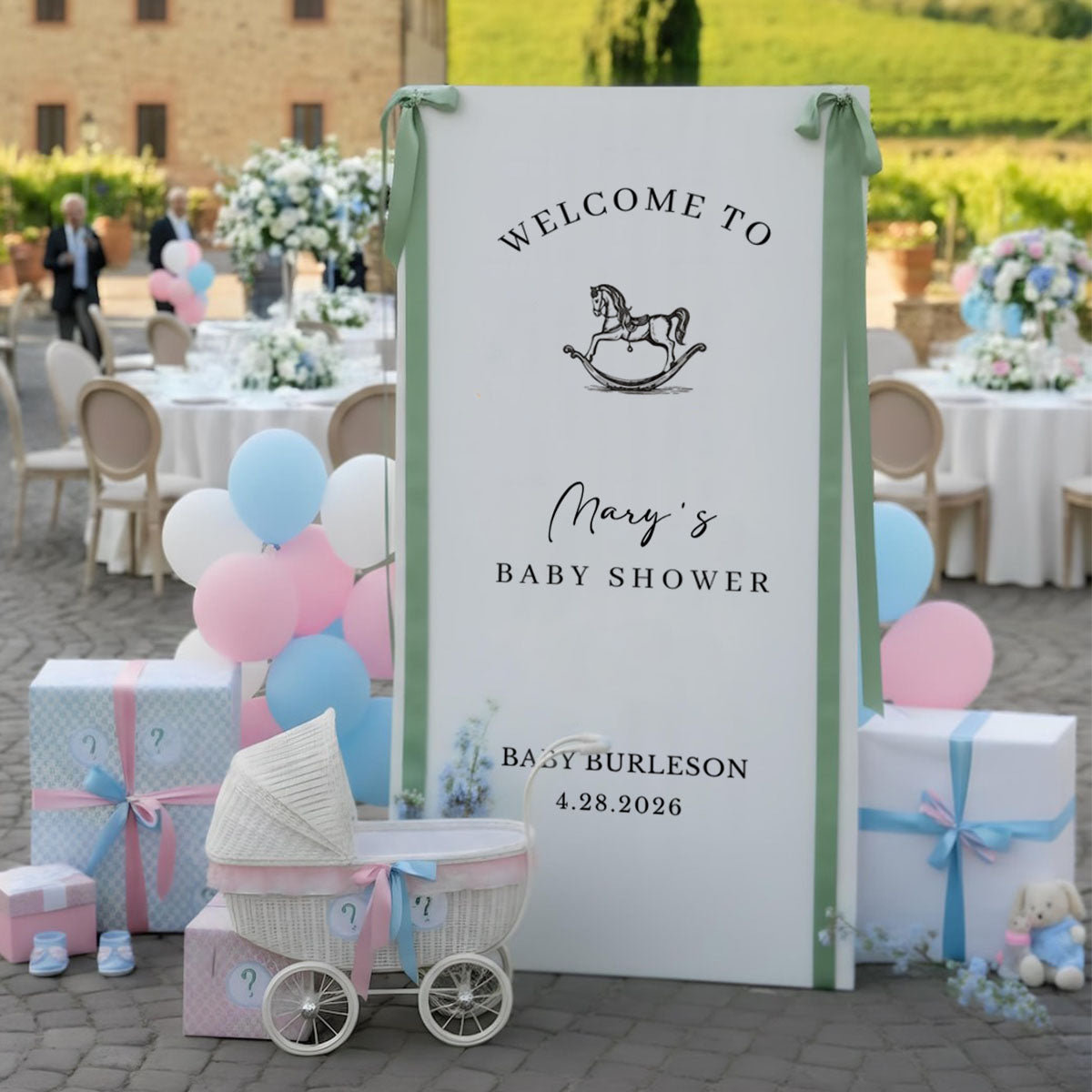 Baby Shower - Personalized Baby Shower Welcome Sign,  Oh Baby Welcome Decorations