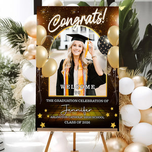 Personalized Graduation Welcome Sign Canvas - Custom Photo Graduation Gifts