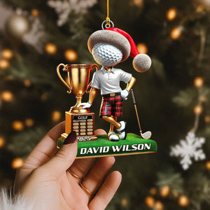 Personalized Name and Year Golf Champion Ornament