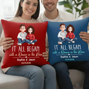 It All Began Couple Gift For Valentine Anniversary - Personalized Pillow