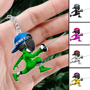 Personalized Fencing Keychain Gift For Fencing Lover