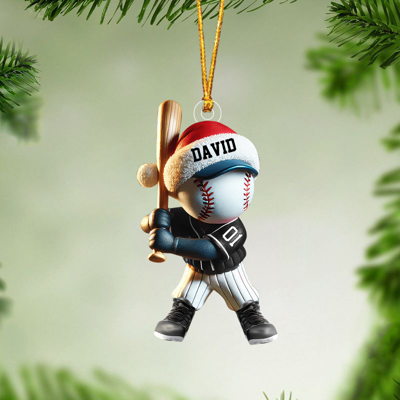 Personalized Name Baseball Ornament Baseball Lover Christmas Gift