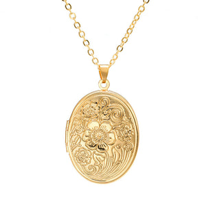 Personalized Gold Photo Locket Necklace, Gift for Her